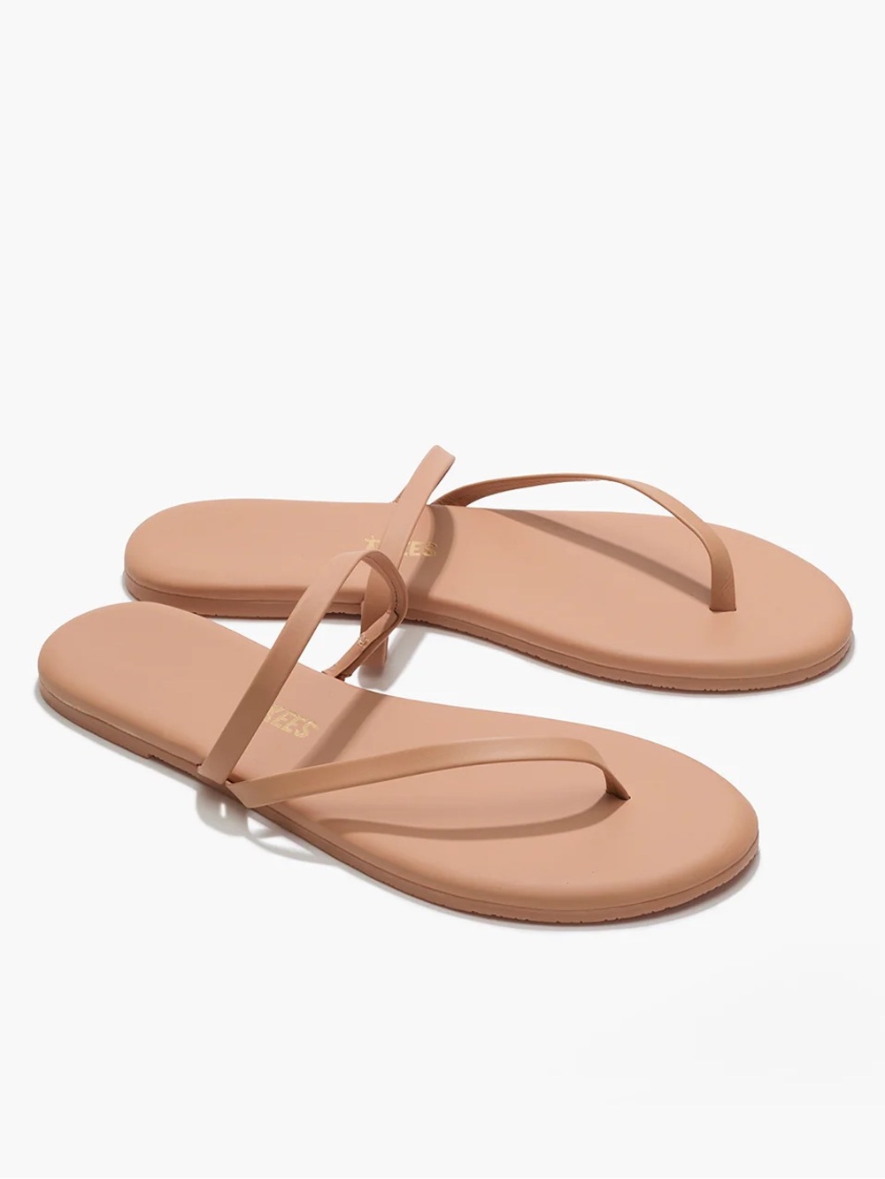 Tkees Sarit Flat Leather Asymmetrical Sandal in Pout Brown Size 10
